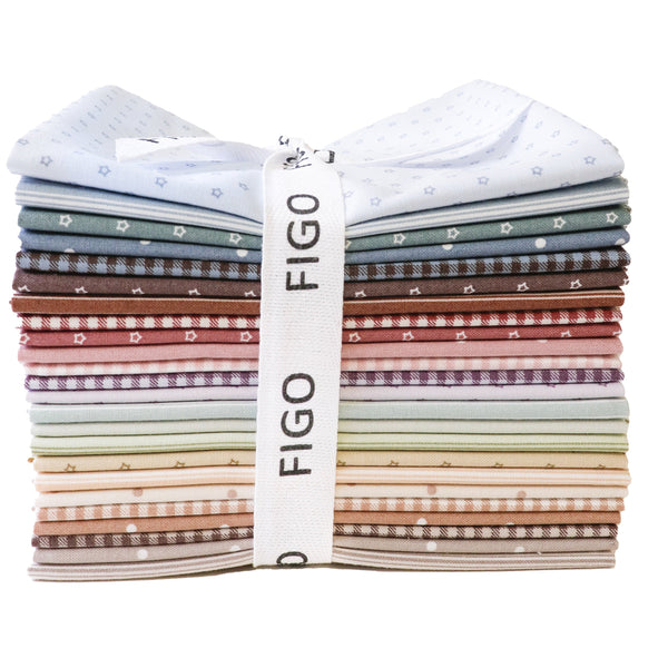 Nest Fat Quarter Bundle 18 x 22 inch by Ghazal Razavi for Figo Fabrics, twenty four low volume cotton fat quarters