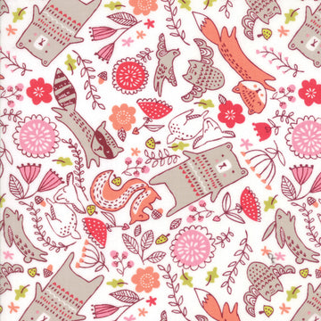 Just Another Walk in the Woods Childrens Forest Furries on Cream by Stacy Iest Hsu for Moda Fabrics 20523-11
