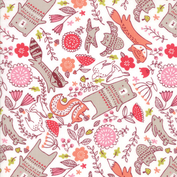 Just Another Walk in the Woods Childrens Forest Furries on Cream by Stacy Iest Hsu for Moda Fabrics 20523-11