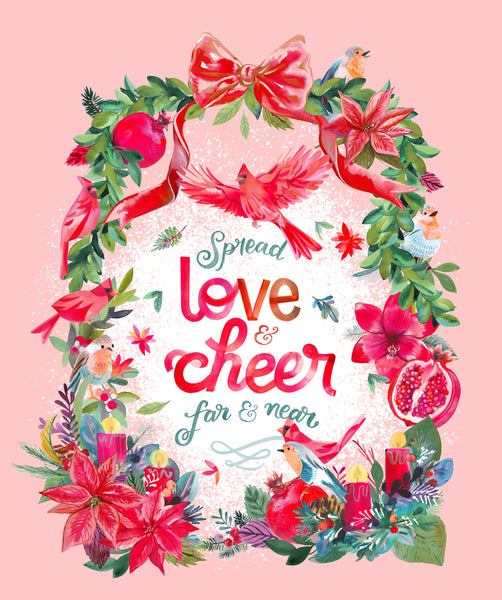 Love And Cheer Panel in Multi by Amarilys Henderson 21839-11