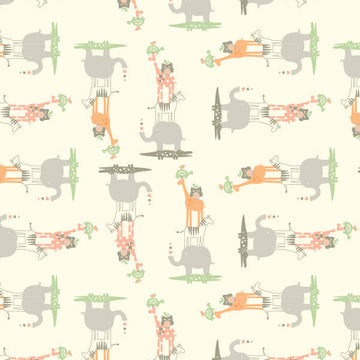 Lullaby Baby Animals on Cream by Anthology Fabrics