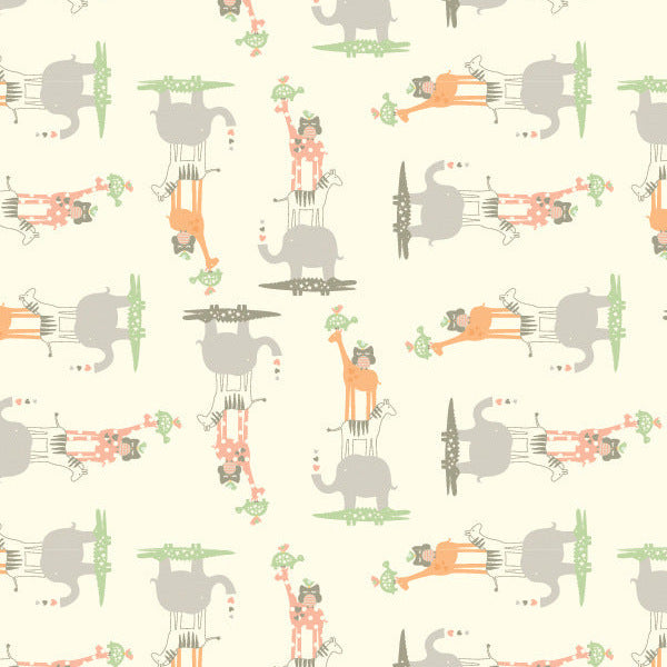 Lullaby Baby Animals on Cream by Anthology Fabrics