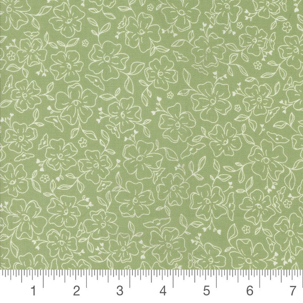 Dainty Meadow Dainty Doodles in Prairie 31743-21 with inch ruler for scale