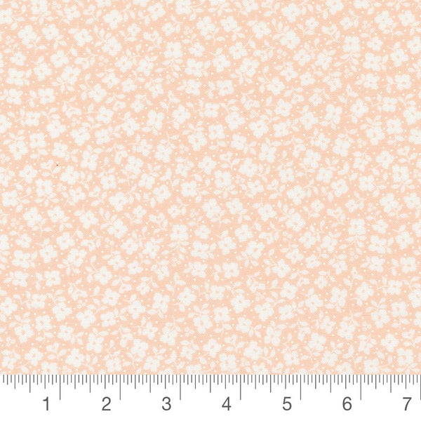 Dainty Meadow Tossed Petals in Peachy 31745-17 with inch ruler for scale