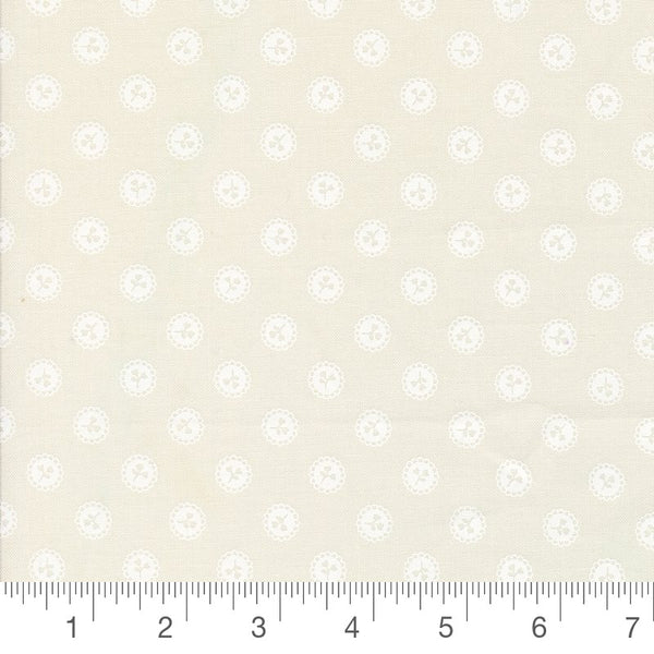 Dainty Meadow Dainty Dots in Porcelain White 31746-31 with inch ruler for scale