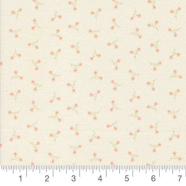 Dainty Meadow Dainty Toss in Porcelain 31749-11 with inch ruler for scale