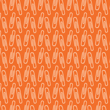 Type Paperclips on Orange by Windham Fabrics