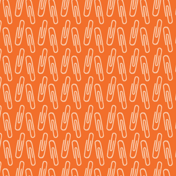 Type Paperclips on Orange by Windham Fabrics 35535-3