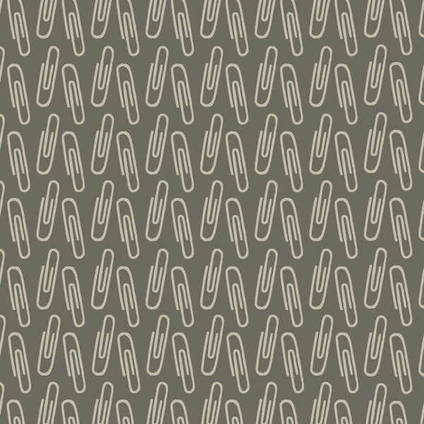 Type Paperclips on Gray by Windham Fabrics