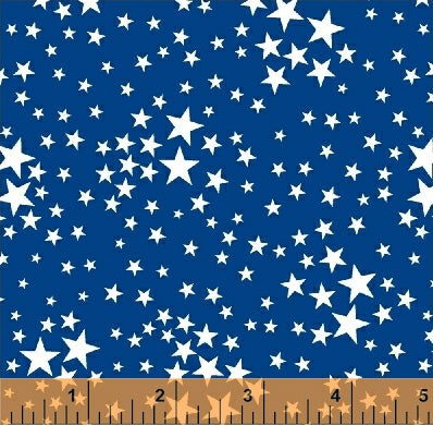 American Heroes Multi Stars on Blue by Windham Fabrics