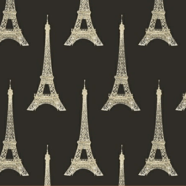 I Dream of Paris Eiffel Tower on Black by Windham Fabrics
