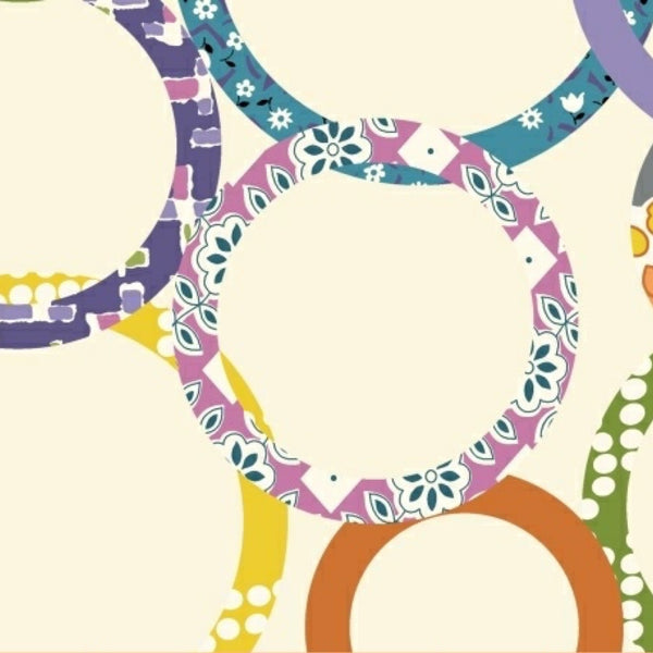 Downtown Rings in Cream by LB Krueger for Winham Fabrics
