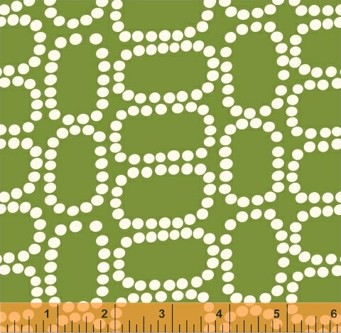 Downtown Dotten Ovals in Green by LB Krueger for Windham Fabrics