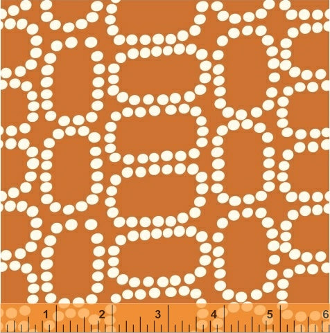 Downtown Dotted Ovals on Orange by Windham Fabrics