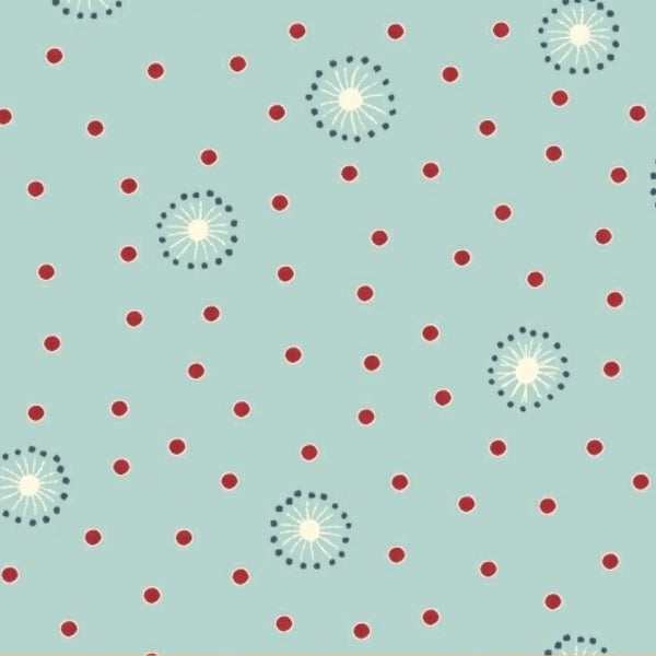 Wallflowers Scattered Seeds in Aqua by Windham Fabrics