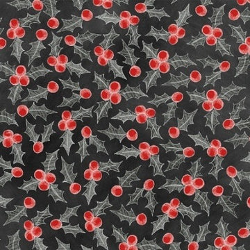 Chalkboard Xmas Holly by Iza Pearl Design for Windham Fabrics