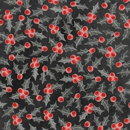 Chalkboard Xmas Holly by Iza Pearl Design for Windham Fabrics