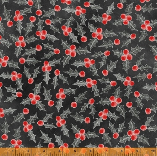 Chalkboard Xmas Holly by Iza Pearl Design for Windham Fabrics