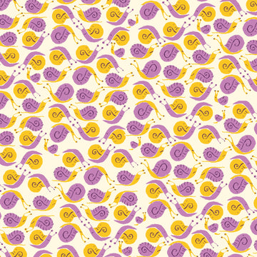 Far Far Away Snails in Purple by Heather Ross for Windham Fabrics 30' x 44"