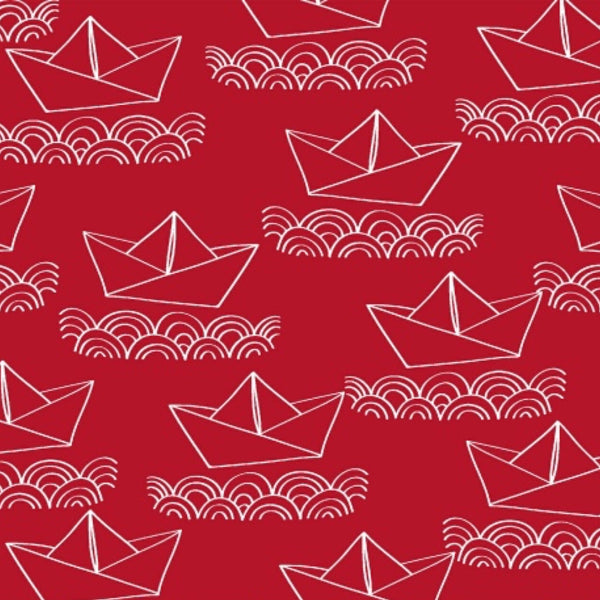 Ahoy Matey Sailboats Fabric on Red by Windham Fabrics