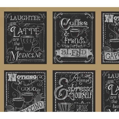 Blend Coffee Blocks 23" panel by Windham Fabrics