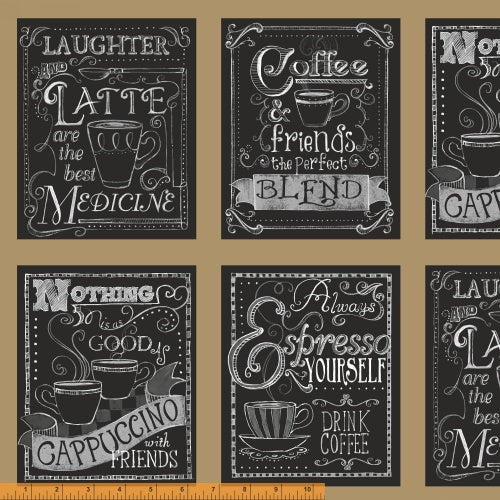 Blend Coffee Blocks 23" panel by Windham Fabrics
