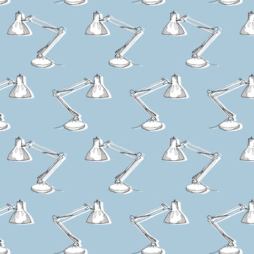 Desk Job Lamps on Blue by Windham Fabrics