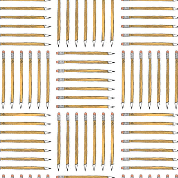 Desk Job Pencils on White by Windham Fabrics