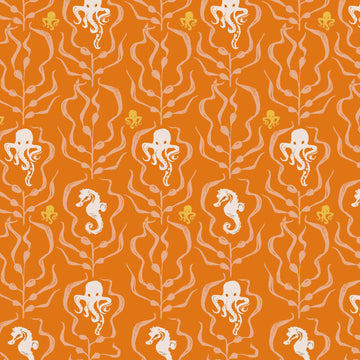 Mendocino Kelp Forest on Orange by Heather Ross for Windham Fabrics