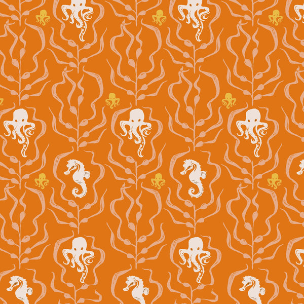 Mendocino Kelp Forest on Orange by Heather Ross for Windham Fabrics
