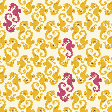 Mendocino Sea Horses in Yellow by Heather Ross for Windham Fabrics