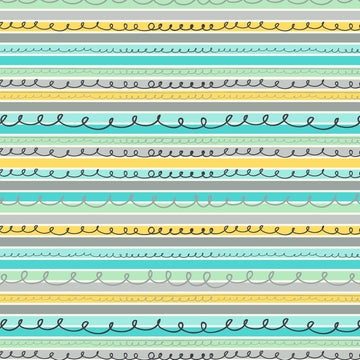ANIMAL ABCs Stripes in Blue by Whistler Studios for Windham Fabrics