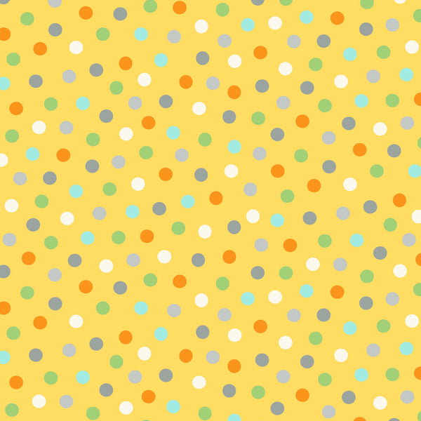 ANIMAL ABCs Polka Dots on Yellow by Whistler Studios for Winhdam Fabrics