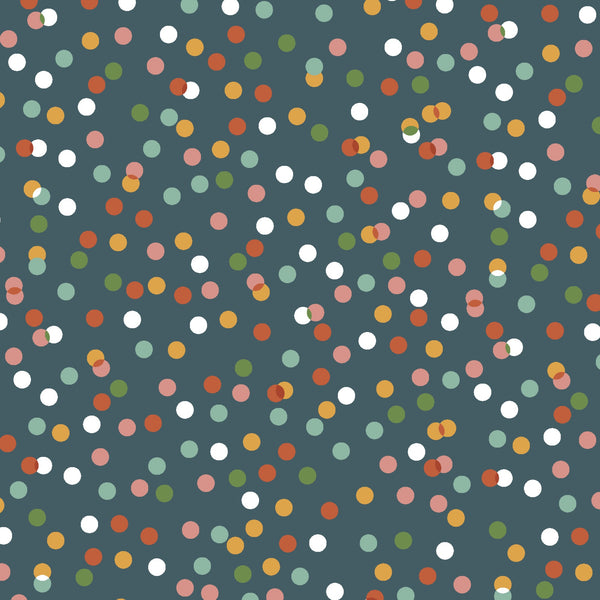 Party Animals Confetti Dots on Teal by Petit Collage for Windham Fabrics