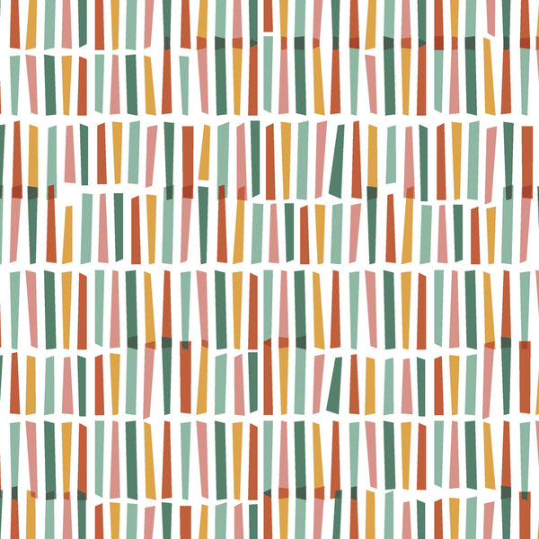 Party Animals Stripe on White by Petit Collage for Windham Fabrics
