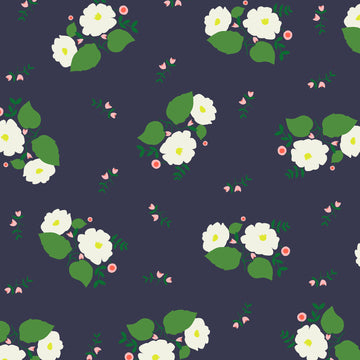 Maribel Large Floral on Navy by Annabel Wrigley for Windham Fabrics