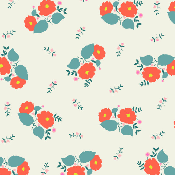 Maribel Large Floral on Cream by Annabel Wrigley for Windham Fabrics