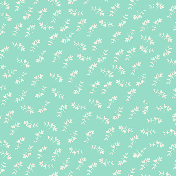 Maribel Mono Floral in Turquoise by Annabel Wrigley for Windham Fabrics