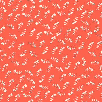Maribel Mono Floral in Coral by Annabel Wrigley for Windham Fabrics