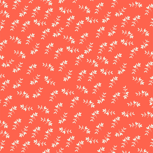 Maribel Mono Floral in Coral by Annabel Wrigley for Windham Fabrics