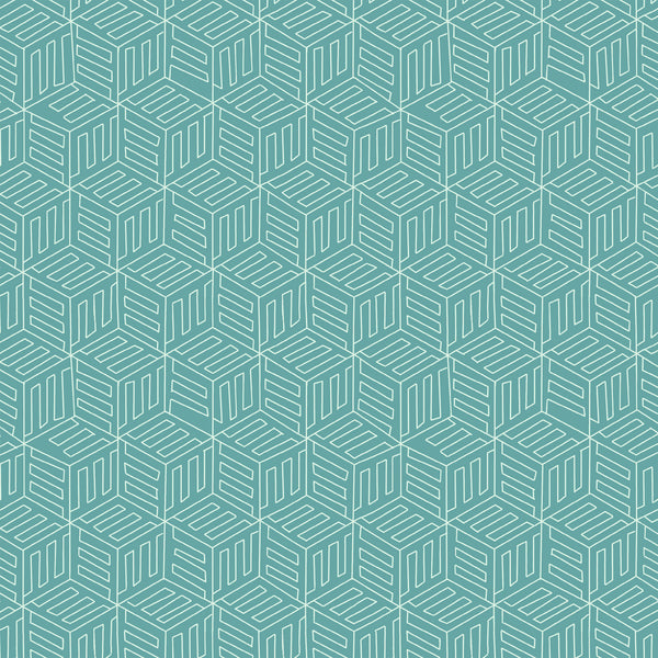 Maribel Mono Box in Turquoise by Annabel Wrigley for Windham Fabrics