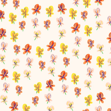 Sleeping Porch Pansies on cream by Heather Ross for Windham Fabrics