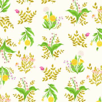 Sleeping Porch Bouquet on White by Heather Ross for Windham Fabrics