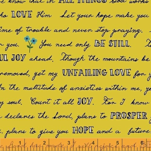 Meriwether Whatever is Love in Golden by Windham, quilting cotton
