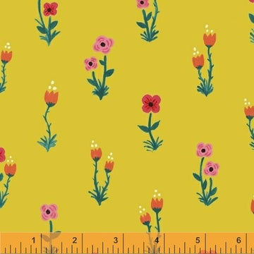 Meriwether Folk Fleur in Golden by Windham, quilting cotton