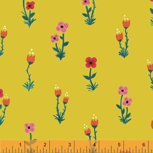Meriwether Folk Fleur in Golden by Windham, quilting cotton