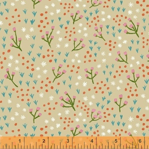 Meriwether Frolic in Oatmeal by Windham, quilting cotton