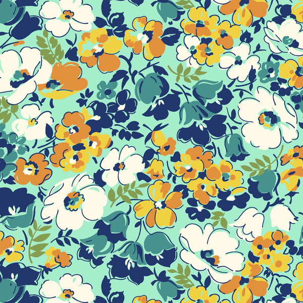 Hello Jane Packed Floral Aqua