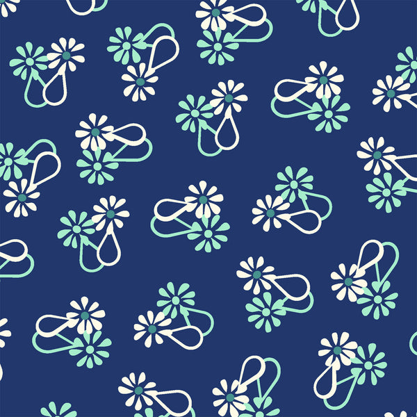 Hello Jane Loop Flower on Blue