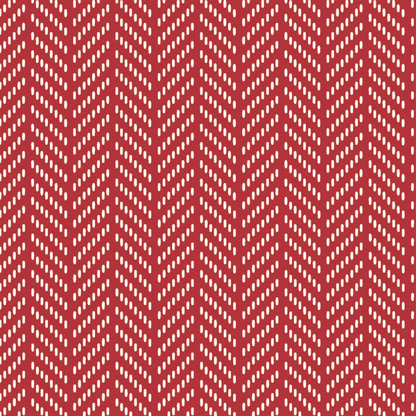 Hello Jane Herringbone on Red